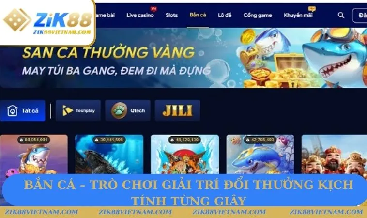 Bắn cá là sảnh game vui nhộn, chơi hay, trúng lớn