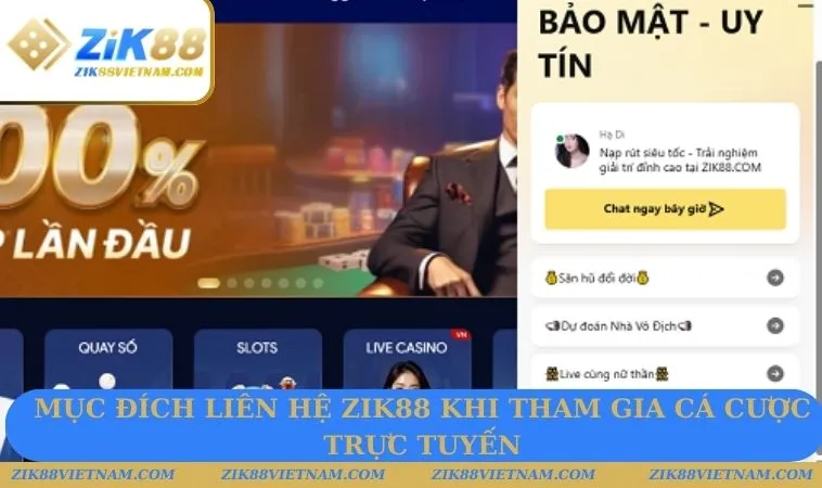 Mục đích khi người dùng liên hệ ZIK88