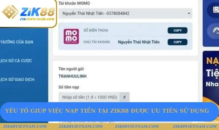 Yếu tố giúp việc nạp tiền tại Zik88 được ưu tiên sử dụng Yếu tố giúp việc nạp tiền tại Zik88 được ưu tiên sử dụng